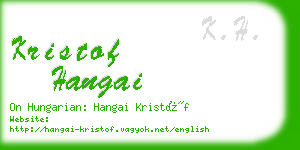 kristof hangai business card